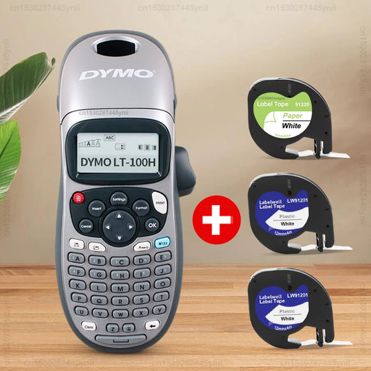 Dymo Label Maker LT100H LT-100H Portable Label Printer Handheld Labeling Machine Adhesive Sticker Printer with LT Label Tape