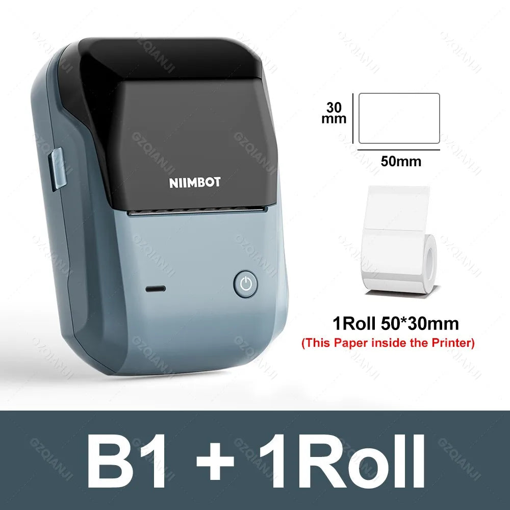 Niimbot B1 Mini Label Thermal Printer Portable Self-Adhesive Bluetooth Maker Machine For Round UV Tag Stickers Labels Rolls