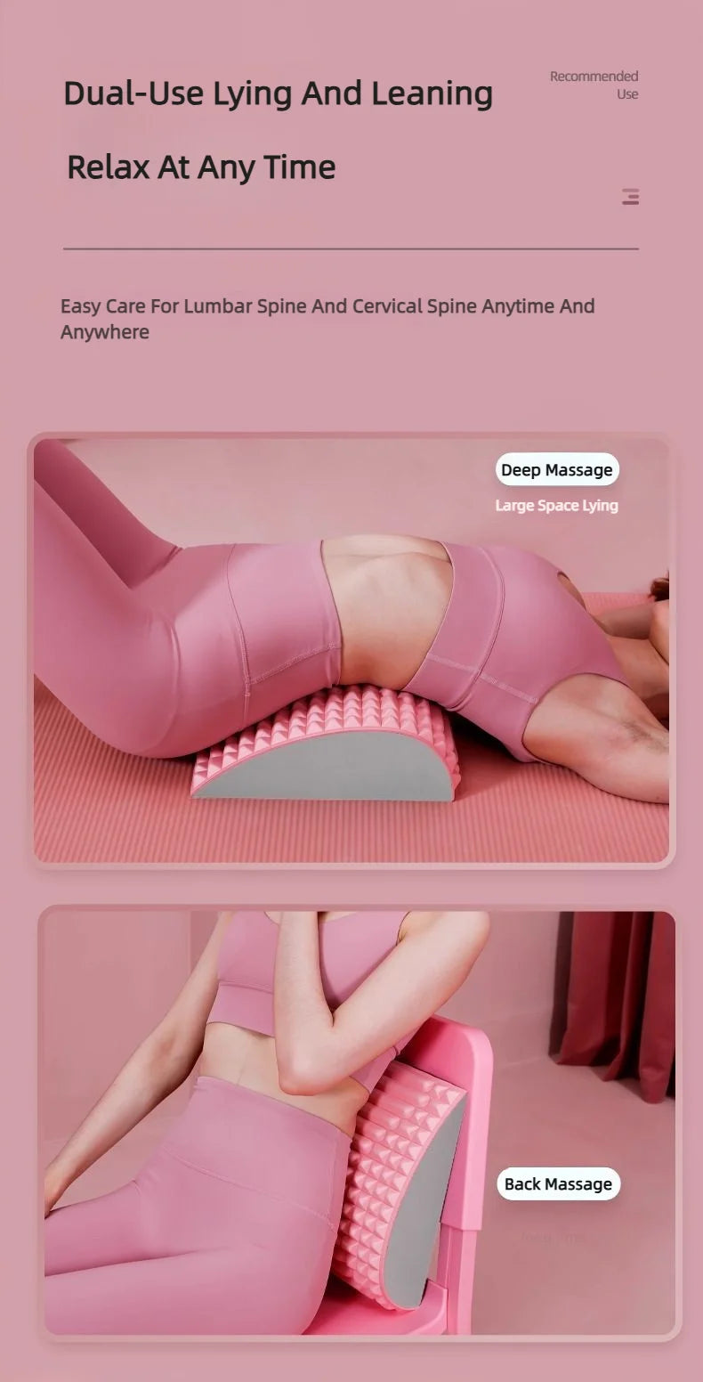 The New Back Stretcher Pillow Neck Lumbar Support Massager For Waist Back Sciatica Herniated Disc Pain Relief Massage Relaxation