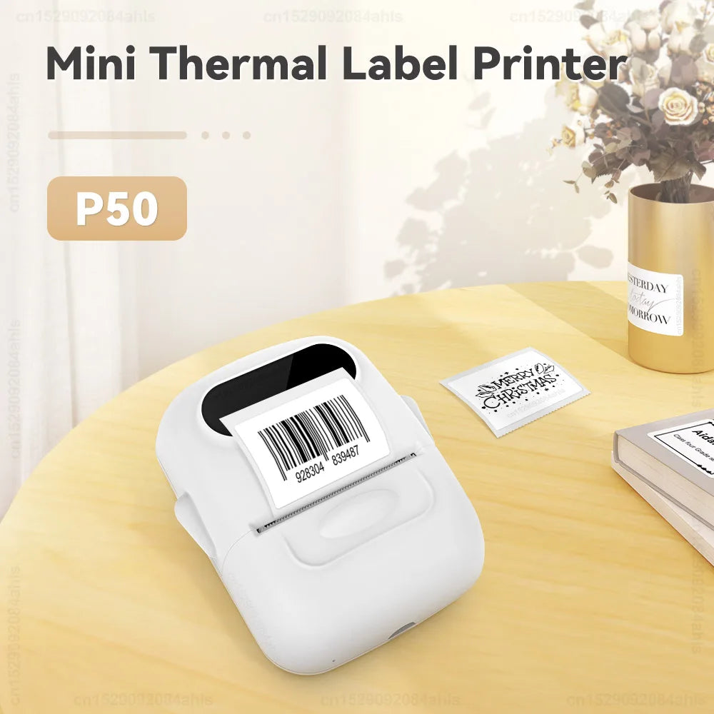 P50 Thermal Label Printer Similar to Marklife P50 M110 Label Machine Portable Mini Bluetooth Labeler Printing Adhesive Sticker