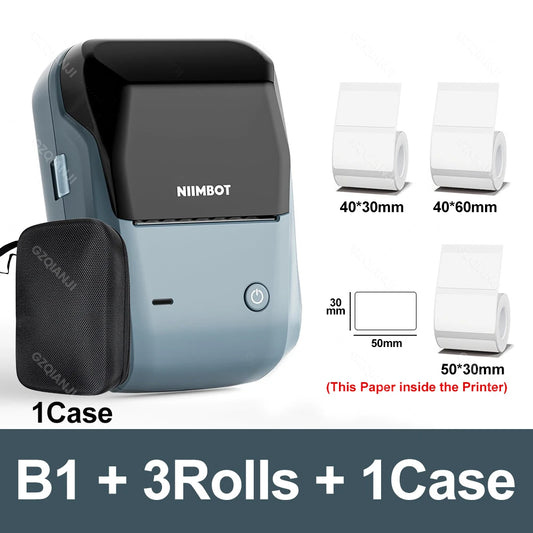 Niimbot B1 Mini Label Thermal Printer Portable Self-Adhesive Bluetooth Maker Machine For Round UV Tag Stickers Labels Rolls