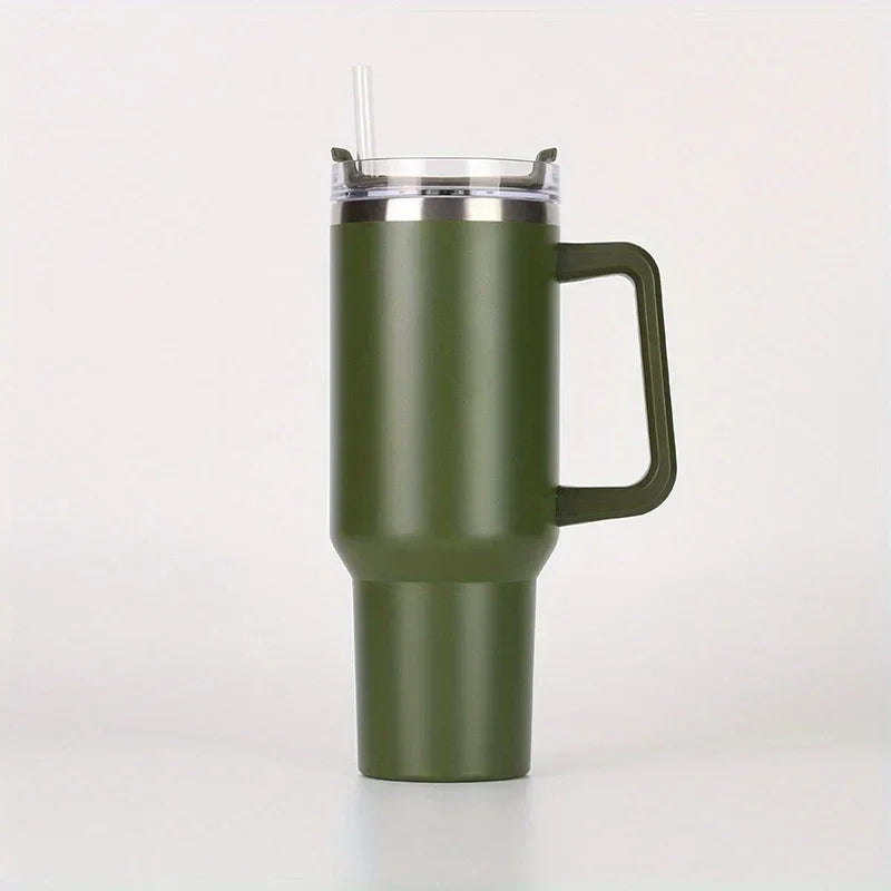 40oz Stainless Steel Vacuum Insulated Tumbler Customizable Coffee Mug with Handle Stylish Outdoor Drinkware for Travel