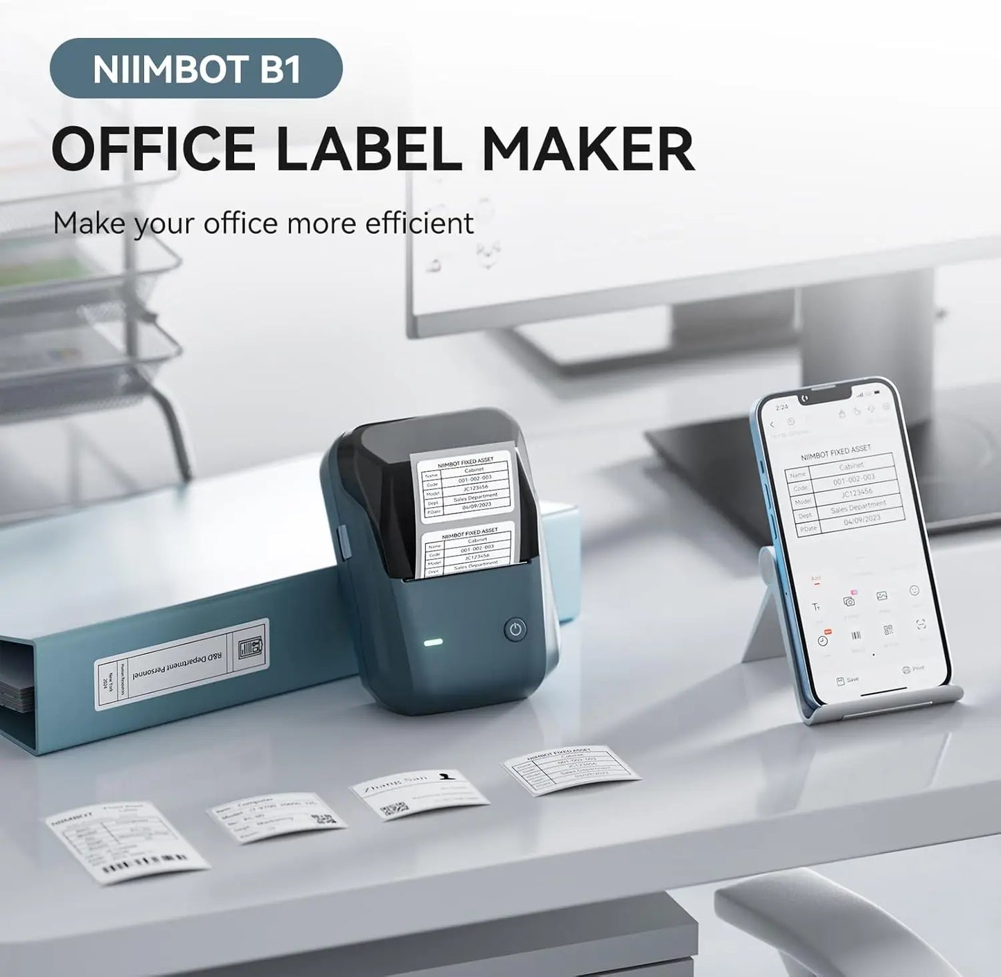 Niimbot B1 Mini Label Thermal Printer Portable Self-Adhesive Bluetooth Maker Machine For Round UV Tag Stickers Labels Rolls