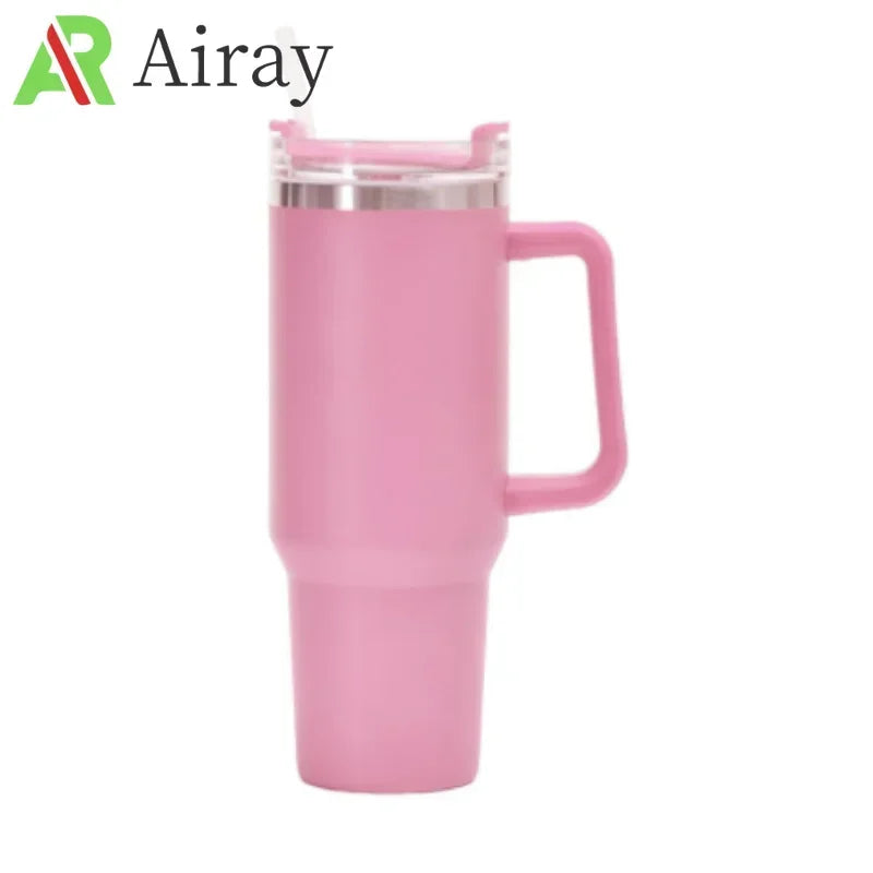 40oz Stainless Steel Vacuum Insulated Tumbler Customizable Coffee Mug with Handle Stylish Outdoor Drinkware for Travel