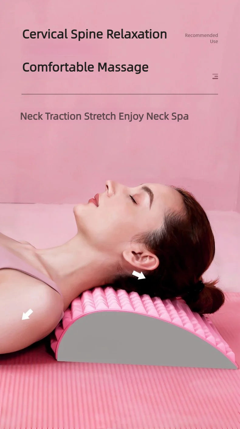 The New Back Stretcher Pillow Neck Lumbar Support Massager For Waist Back Sciatica Herniated Disc Pain Relief Massage Relaxation