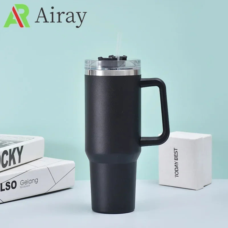 40oz Stainless Steel Vacuum Insulated Tumbler Customizable Coffee Mug with Handle Stylish Outdoor Drinkware for Travel