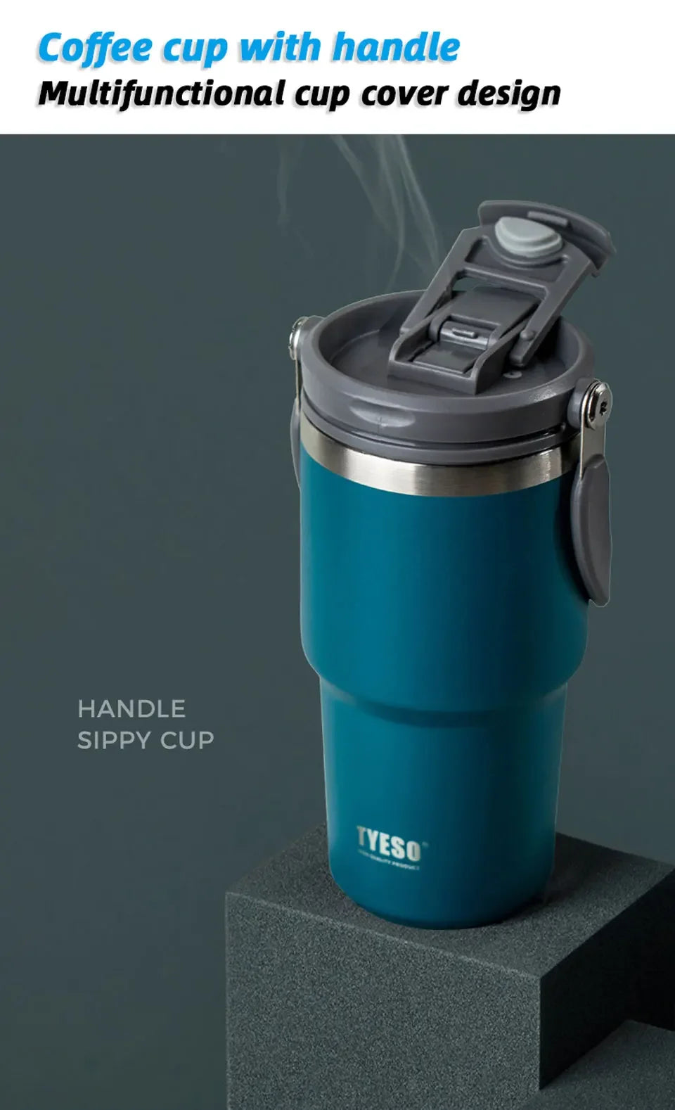 900ML Tyeso Stainless Steel Coffee Cup Cold And Hot Double-layer Insulated Cup Tumbler Thermo Water Bottle Car Travel Mug