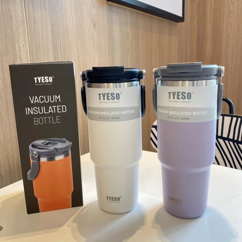 900ML Tyeso Stainless Steel Coffee Cup Cold And Hot Double-layer Insulated Cup Tumbler Thermo Water Bottle Car Travel Mug