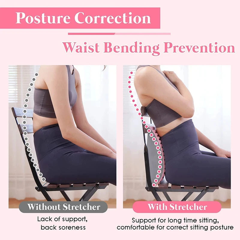 The New Back Stretcher Pillow Neck Lumbar Support Massager For Waist Back Sciatica Herniated Disc Pain Relief Massage Relaxation