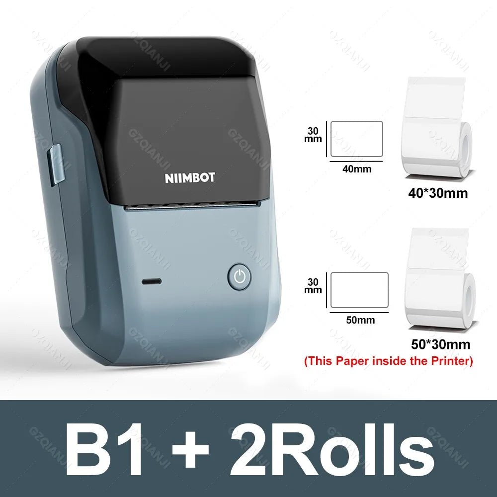 Niimbot B1 Mini Label Thermal Printer Portable Self-Adhesive Bluetooth Maker Machine For Round UV Tag Stickers Labels Rolls