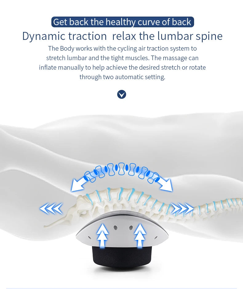 Electric Lumbar Traction Device Waist Back Massager with Heat for Lumbar Spine Fatigue Relief Back Stretcher for Sciatica Pain