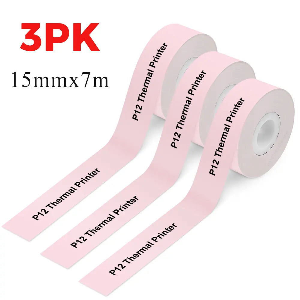 P12 Wireless Bluetooth Thermal Label Printer Portable Self-adhesive Sticker Pocket Mini Label Maker with Continuous Label Tape