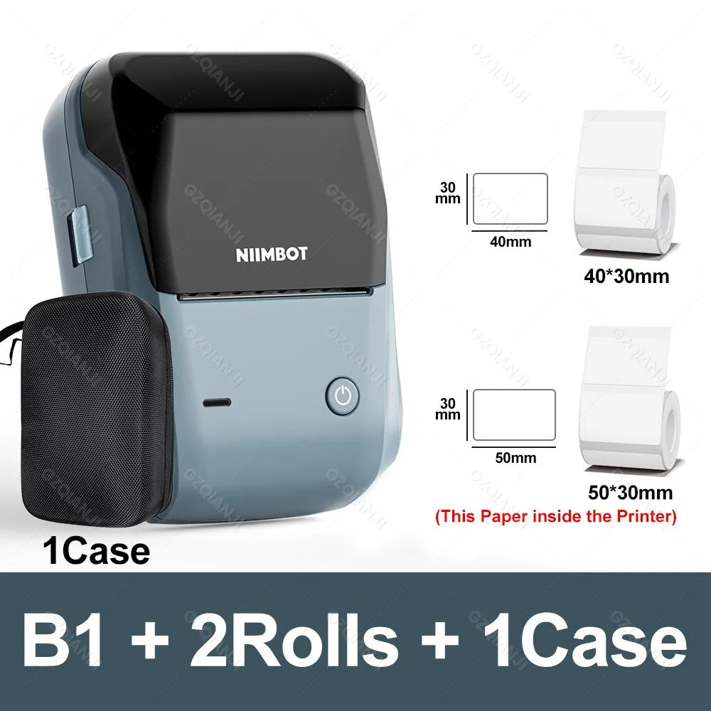 Niimbot B1 Mini Label Thermal Printer Portable Self-Adhesive Bluetooth Maker Machine For Round UV Tag Stickers Labels Rolls