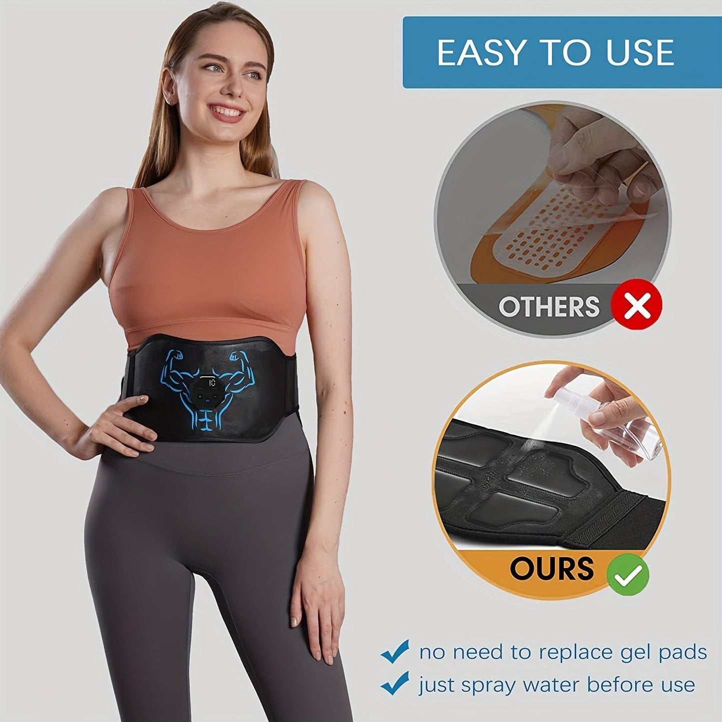 Portable USB Abdominal Stimulator for Muscle Training and Relaxation